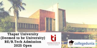 Thapar University (Deemed to be University) BE/B.Tech Admission Open; Apply by May 8